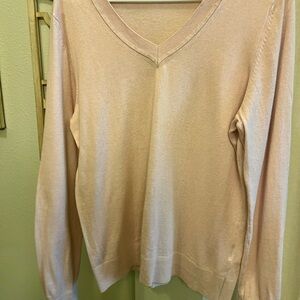 Quince Soft Pink V-Neck Sweater